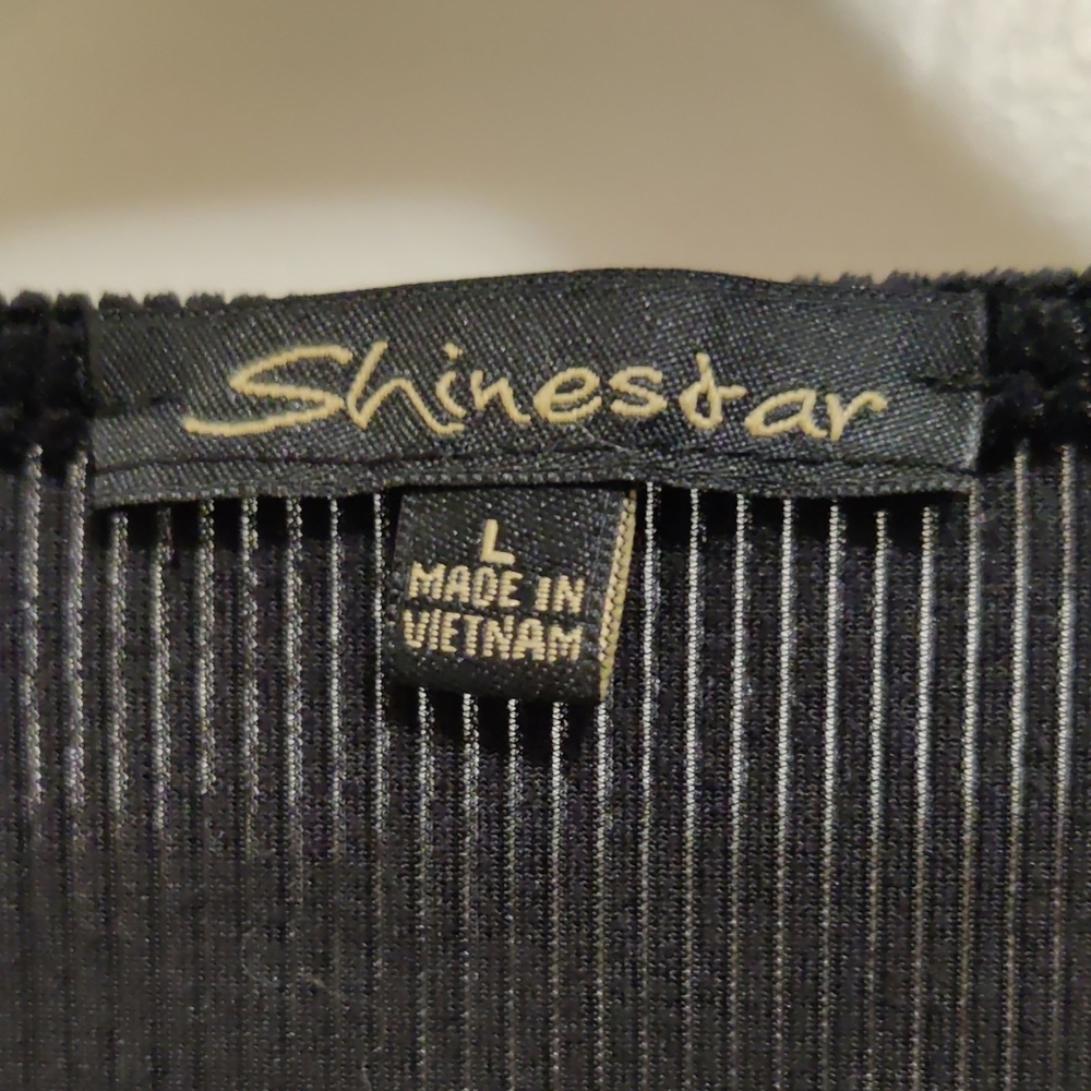 Shinestar Black Ribbed Knit - Picture 2 of 5